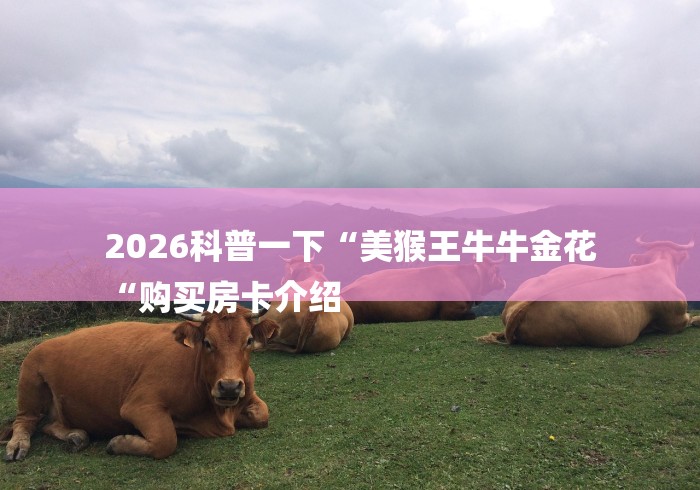 2026科普一下“美猴王牛牛金花
“购买房卡介绍 2026科普一下“美猴王牛牛金花
“购买房卡介绍