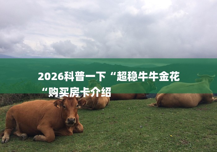 2026科普一下“超稳牛牛金花
“购买房卡介绍