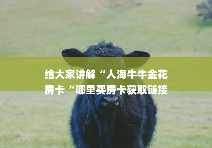 给大家讲解“人海牛牛金花
房卡“哪里买房卡获取链接