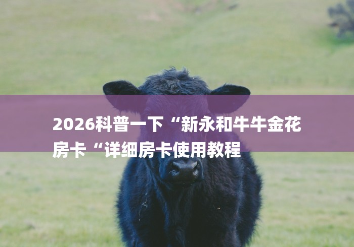 2026科普一下“新永和牛牛金花
房卡“详细房卡使用教程